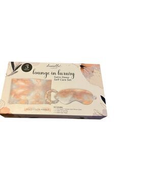Danielle Creations Satin Sleep Self Care Set Queen Pink White NIB